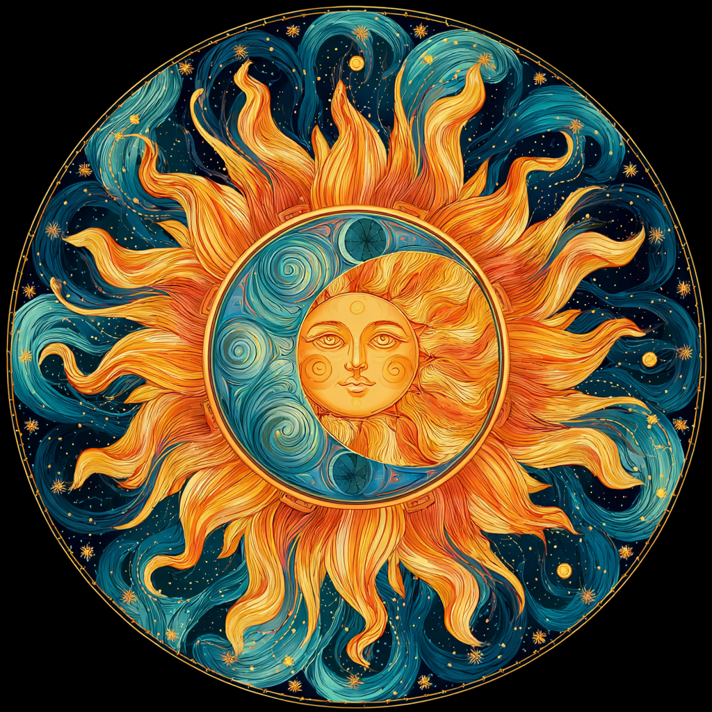 Solar Embrace Diamond Painting Kit-30x30cm (12x12 in)-Heartful Diamonds
