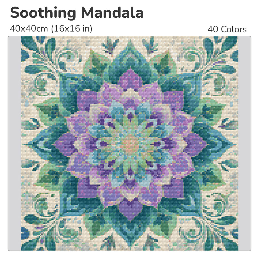 Soothing Mandala Diamond Painting Kit-40x40cm (16x16 in)-Heartful Diamonds