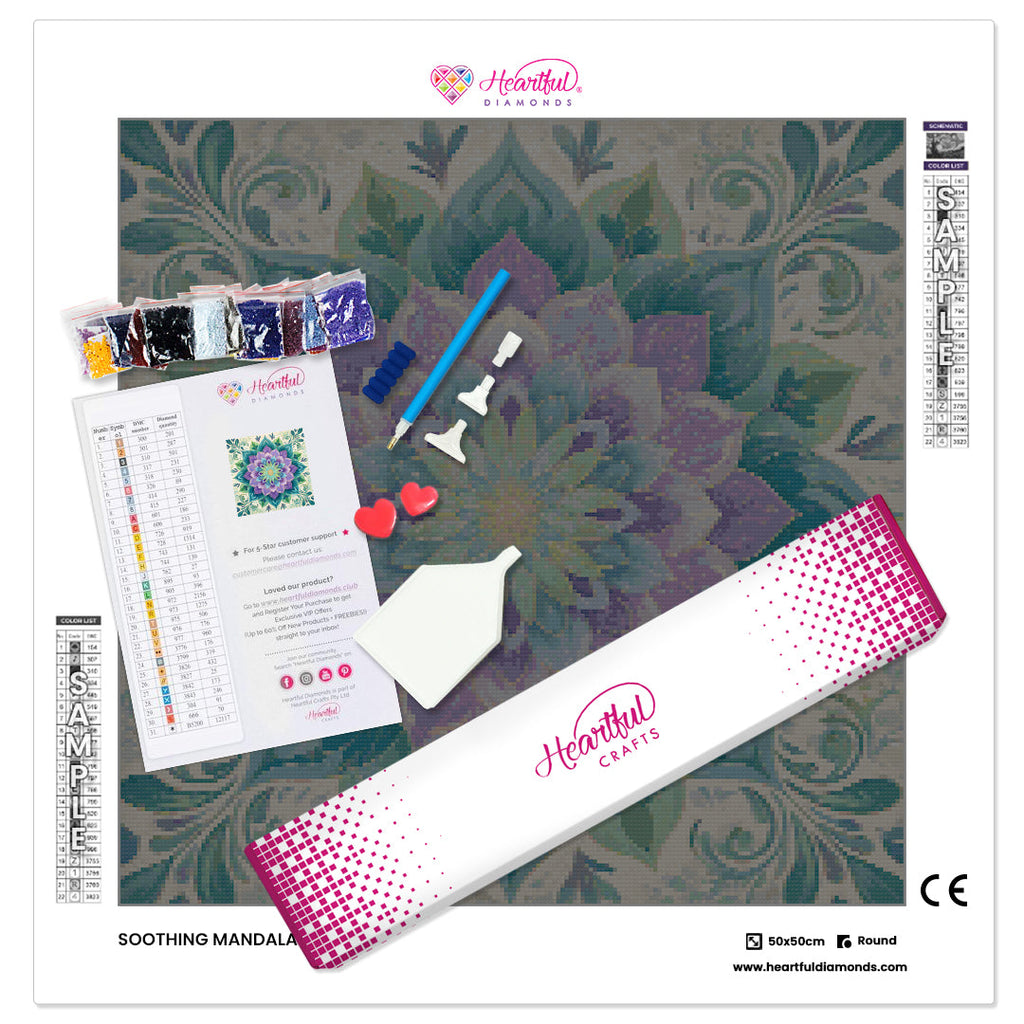 Soothing Mandala Diamond Painting Kit-50x50cm (20x20 in)-Heartful Diamonds