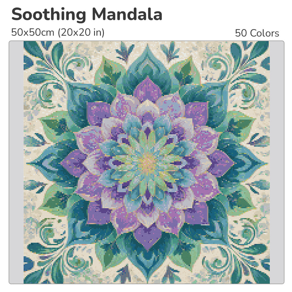 Soothing Mandala Diamond Painting Kit-40x40cm (16x16 in)-Heartful Diamonds