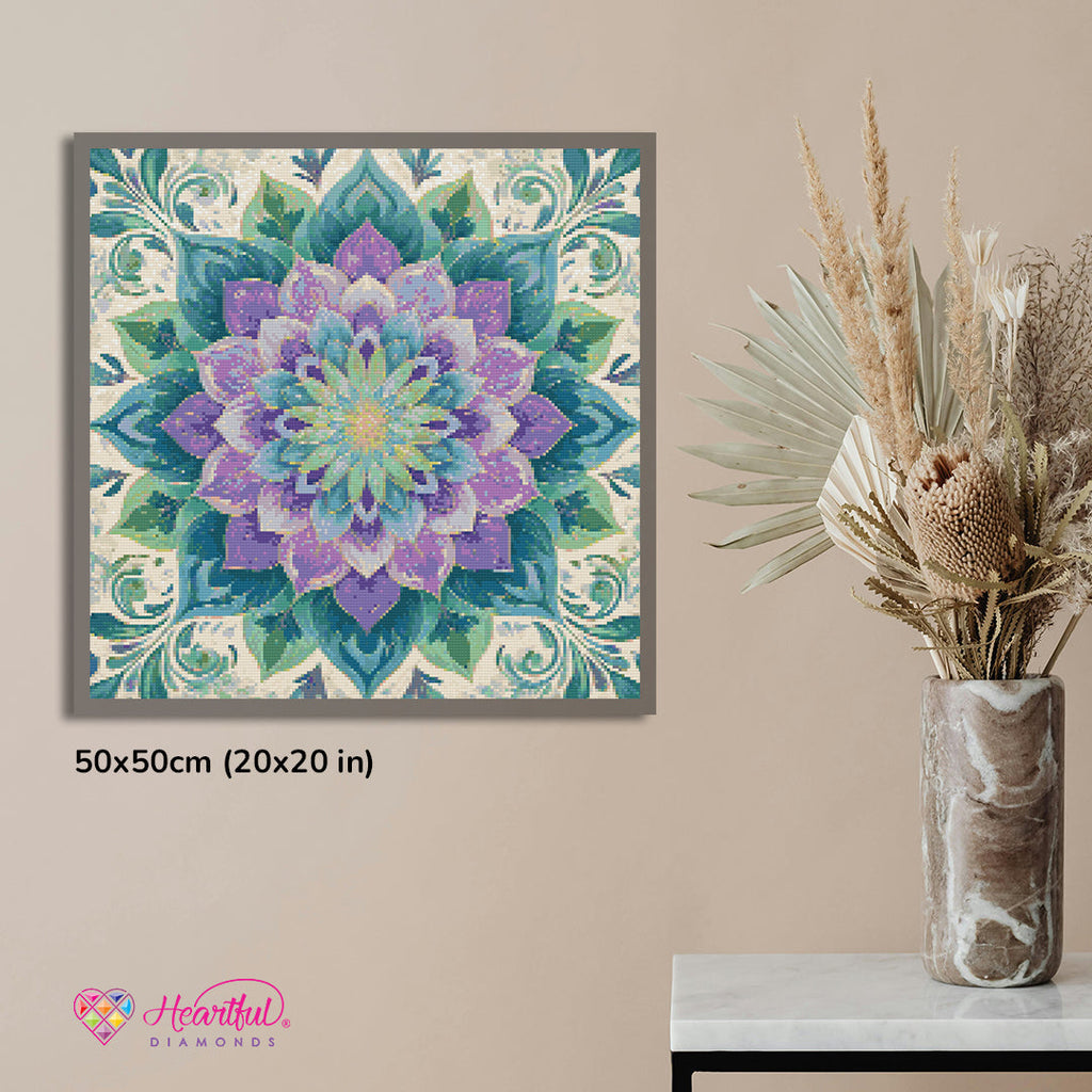 Soothing Mandala Diamond Painting Kit-50x50cm (20x20 in)-Heartful Diamonds