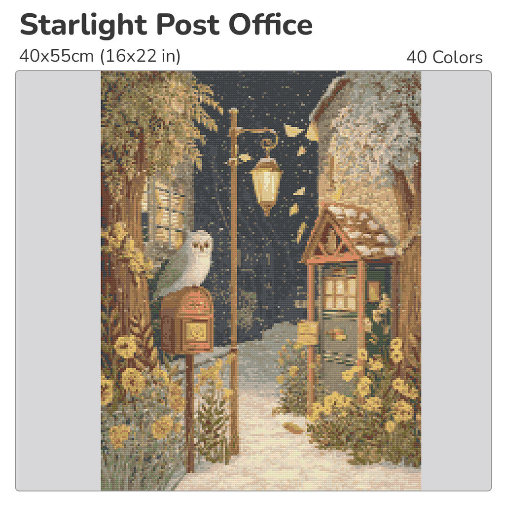 Starlight Post Office Diamond Painting Kit-40x55cm (16x22 in)-Heartful Diamonds