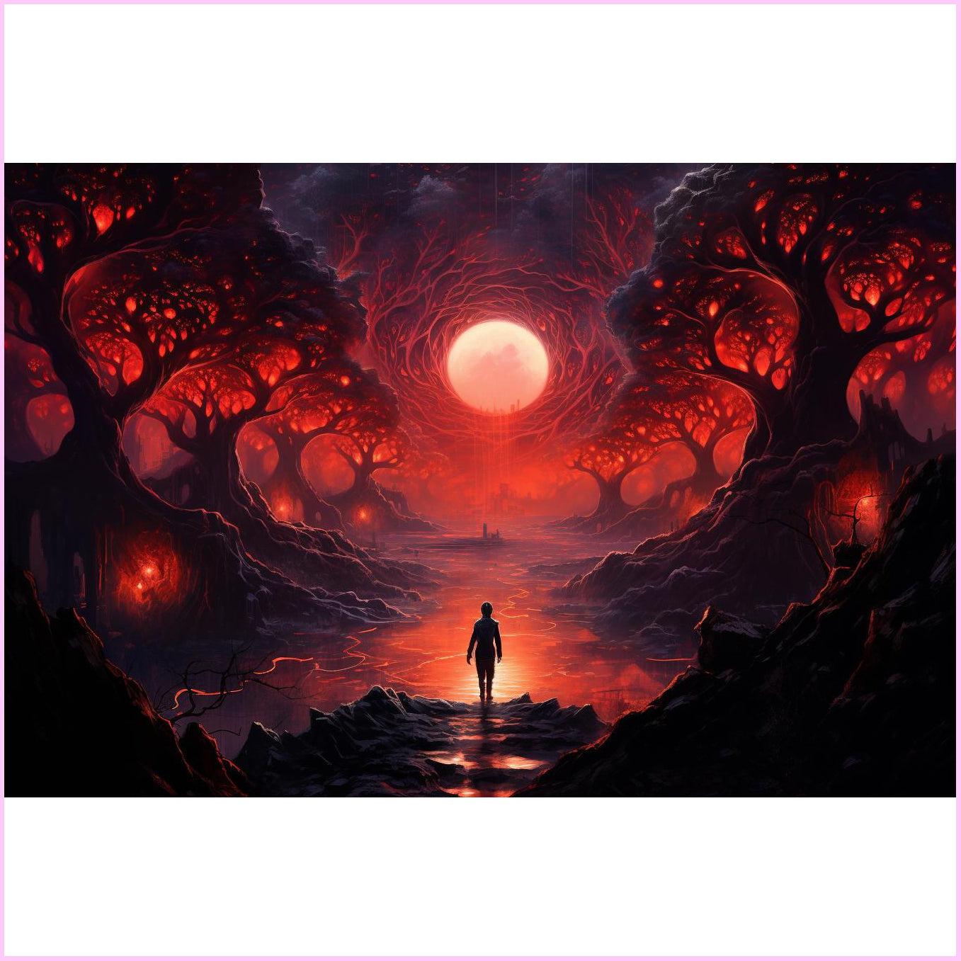 Surreal Fantasy Realm Diamond Painting Kit-60x40cm (24x16 in)-Heartful Diamonds