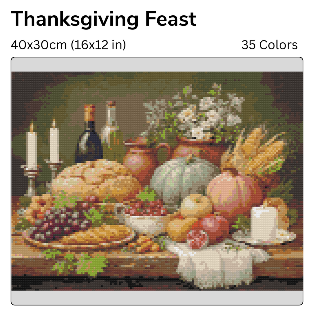 Thanksgiving Feast Diamond Painting Kit-40x30cm (16x12 in)-Heartful Diamonds