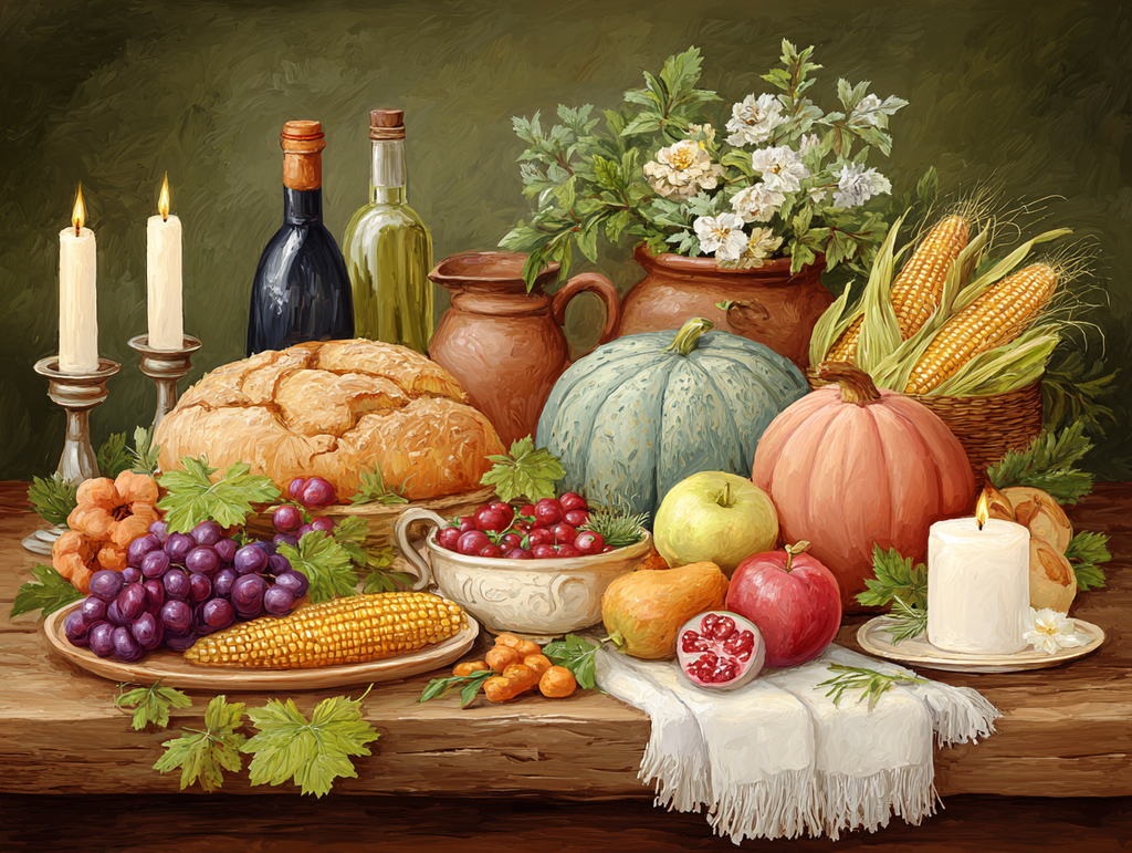 Thanksgiving Feast Diamond Painting Kit-40x30cm (16x12 in)-Heartful Diamonds