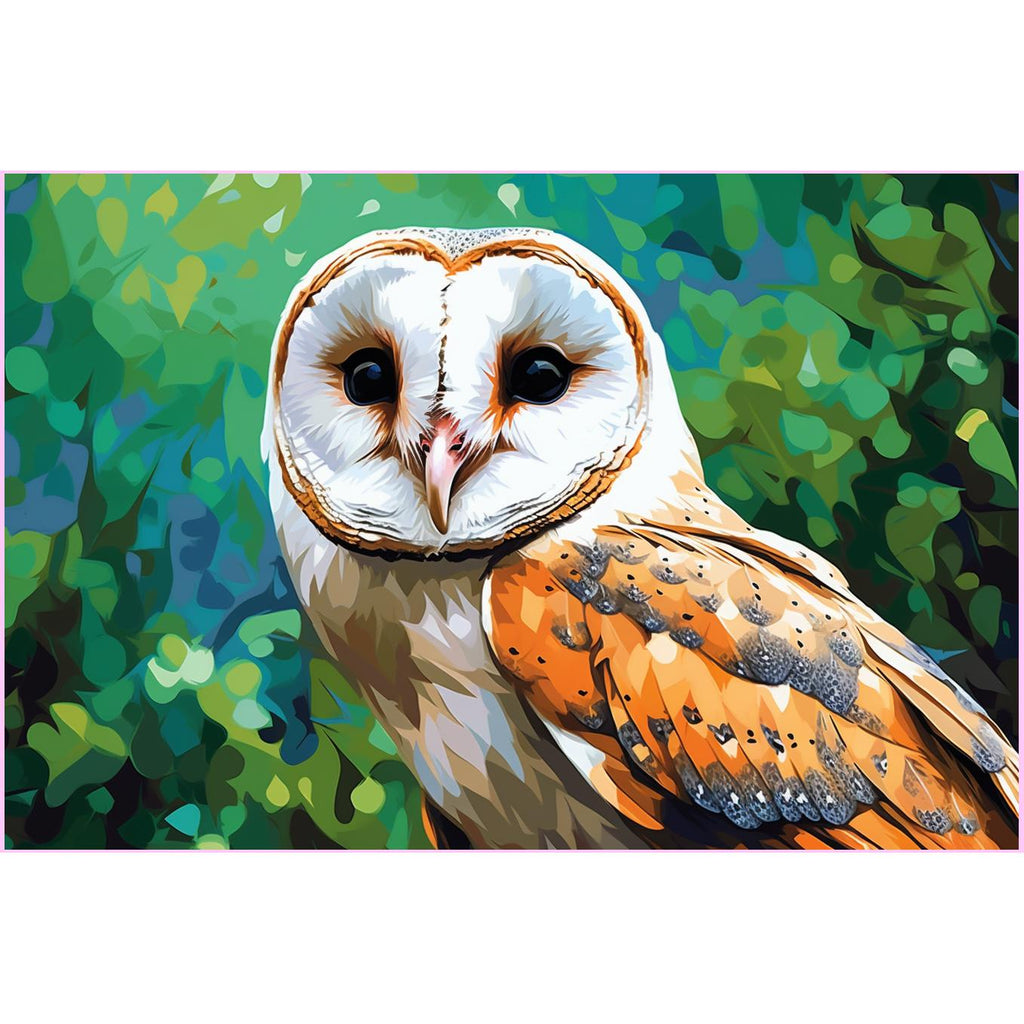 Vibrant Barn Owl Portrait Diamond Painting Kit-Heartful Diamonds
