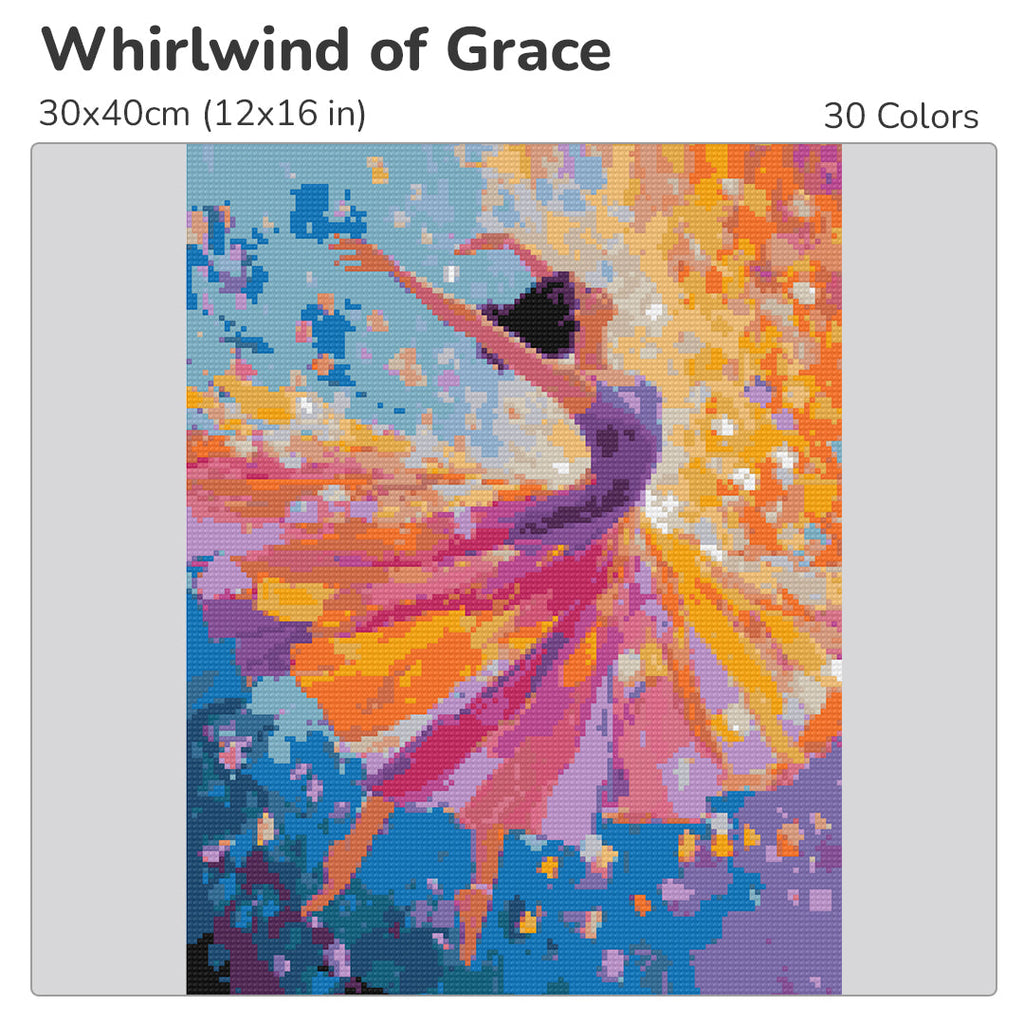 Whirlwind of Grace Diamond Painting Kit-30x40cm (12x16 in)-Heartful Diamonds