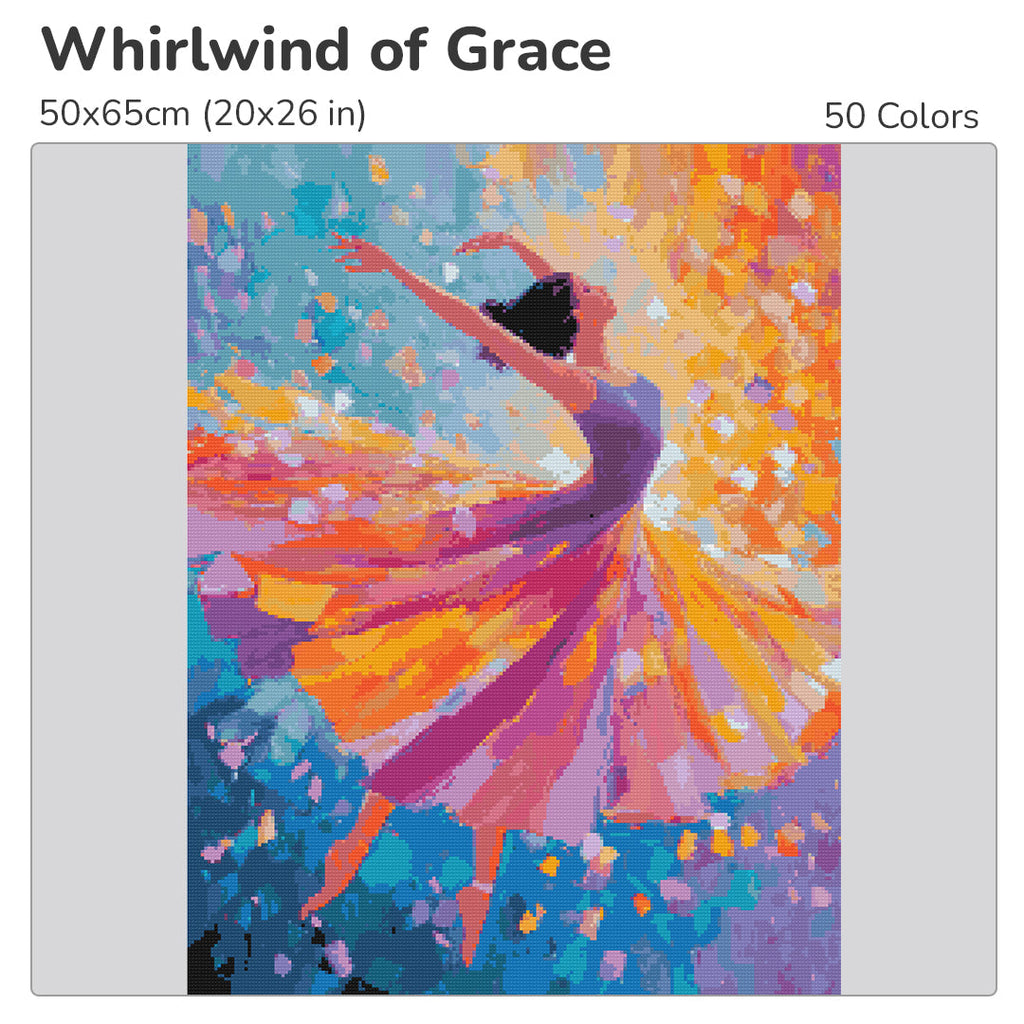 Whirlwind of Grace Diamond Painting Kit-40x55cm (16x22 in)-Heartful Diamonds