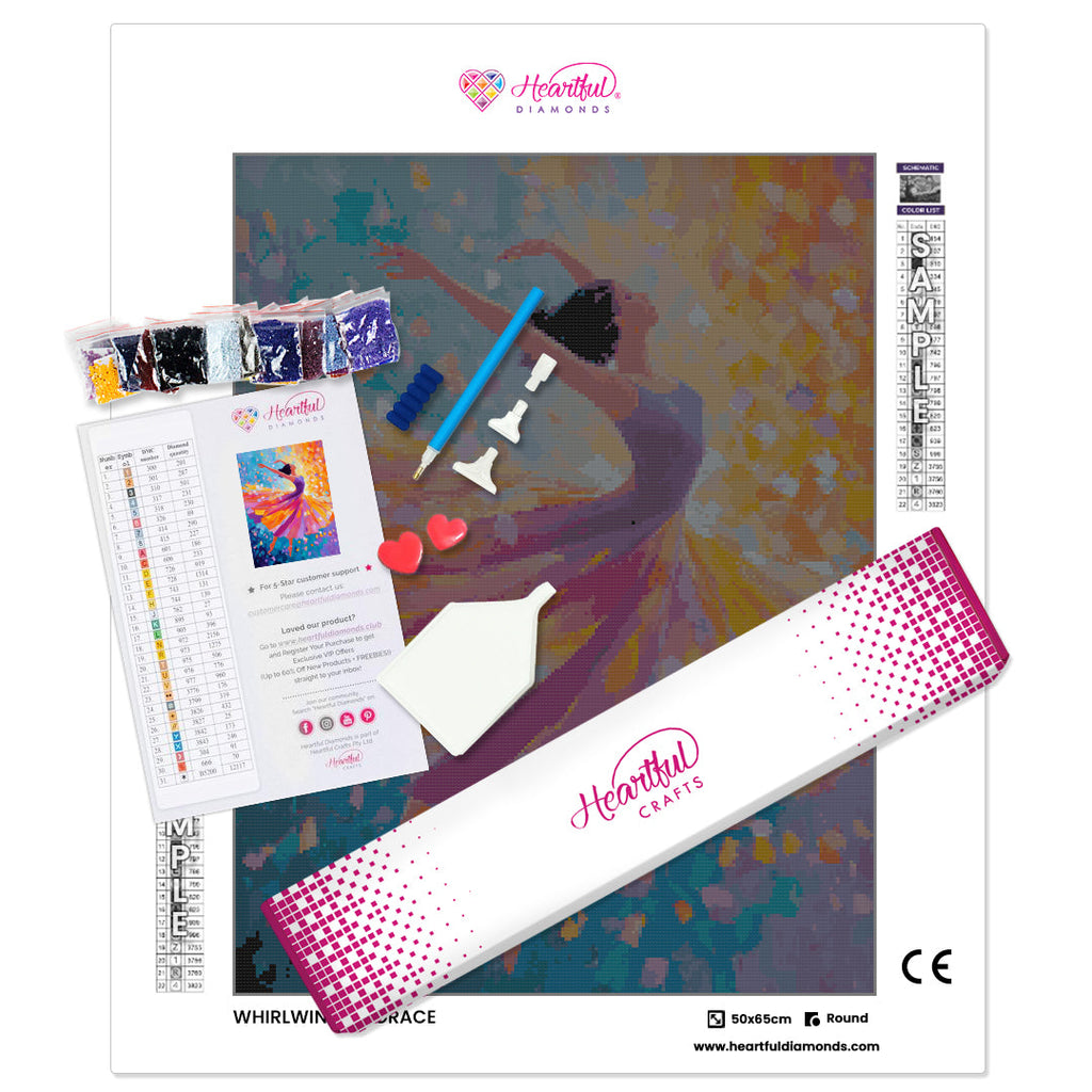 Whirlwind of Grace Diamond Painting Kit-50x65cm (20x26 in)-Heartful Diamonds