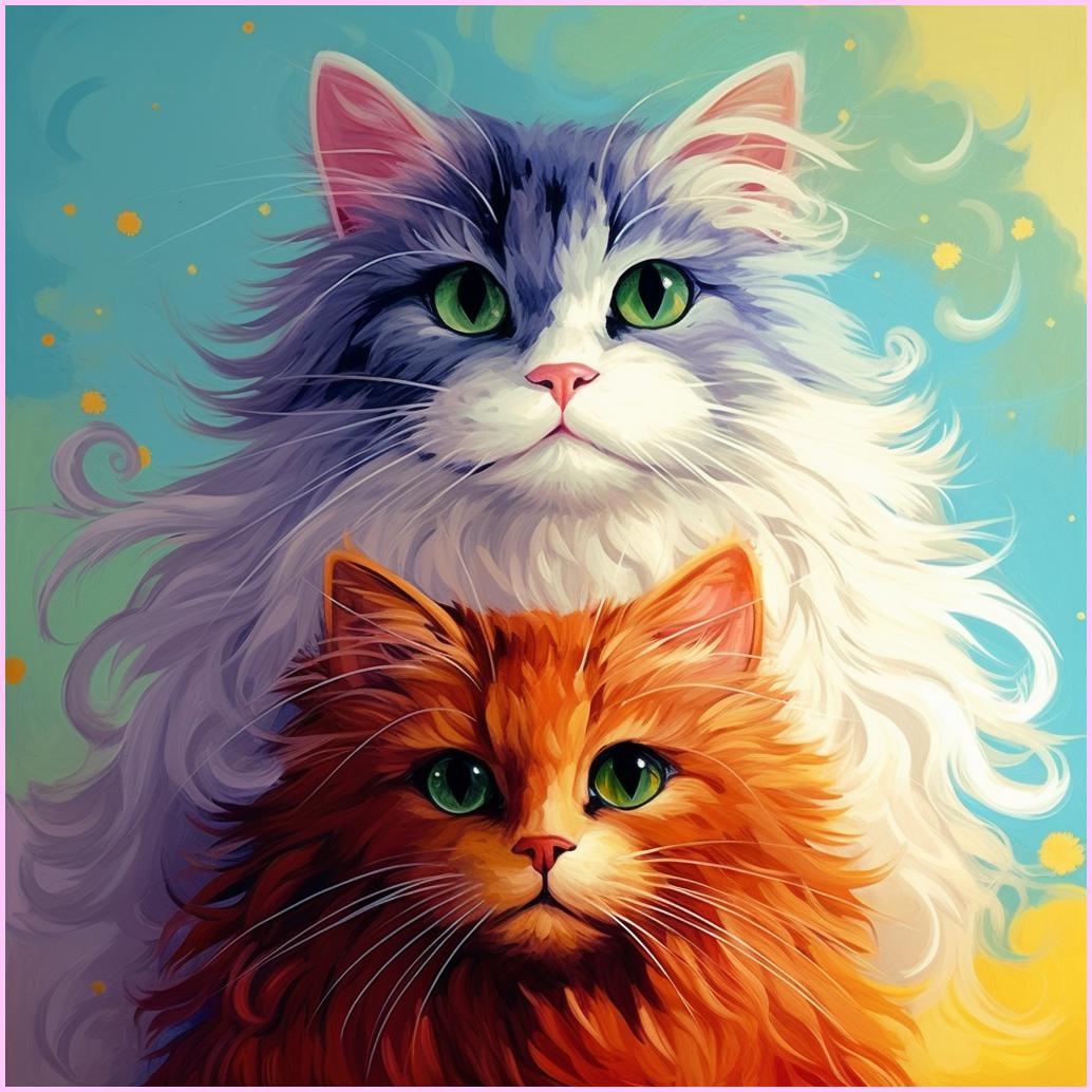 Whiskers Among the Clouds Diamond Painting Kit-Heartful Diamonds
