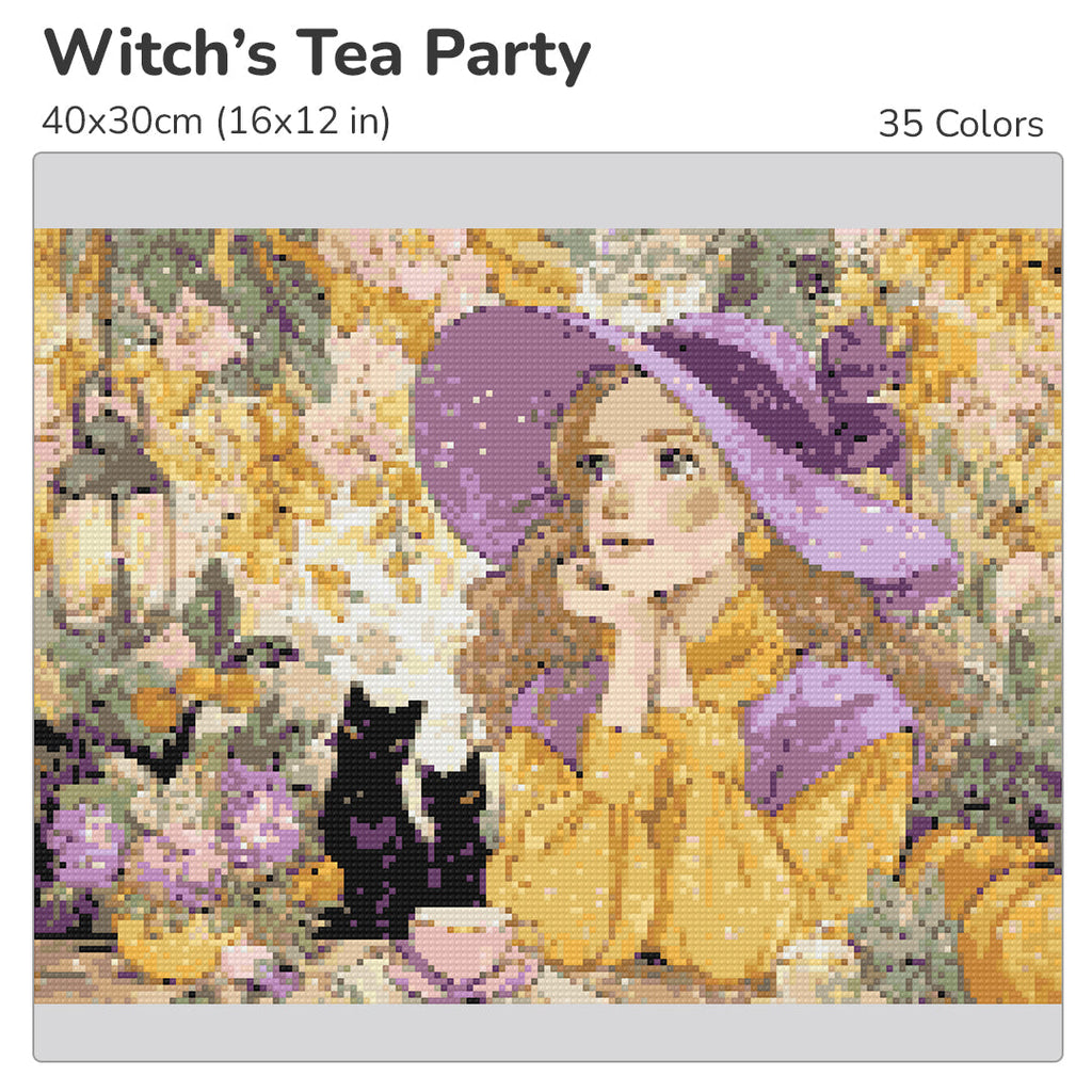 Witch's Tea Party Diamond Painting Kit-40x30cm (16x12 in)-Heartful Diamonds