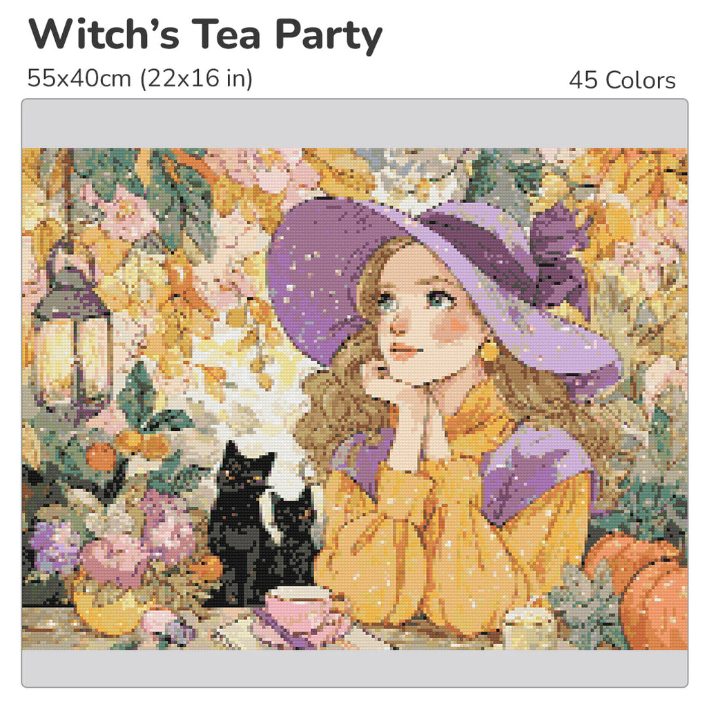 Witch's Tea Party Diamond Painting Kit-55x40cm (22x16 in)-Heartful Diamonds