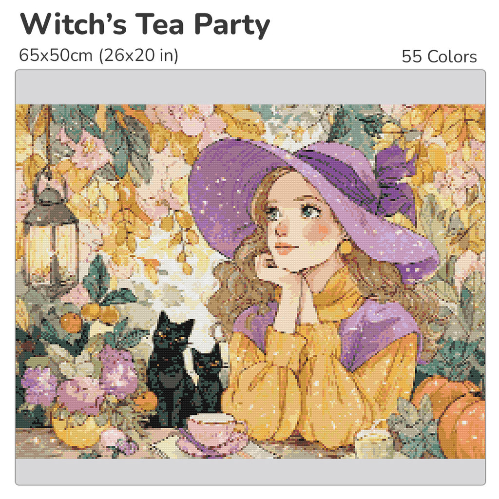 Witch's Tea Party Diamond Painting Kit-55x40cm (22x16 in)-Heartful Diamonds