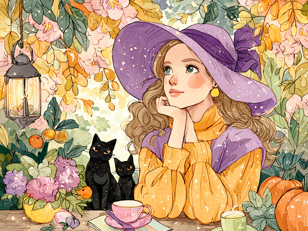 Witch's Tea Party Diamond Painting Kit-40x30cm (16x12 in)-Heartful Diamonds