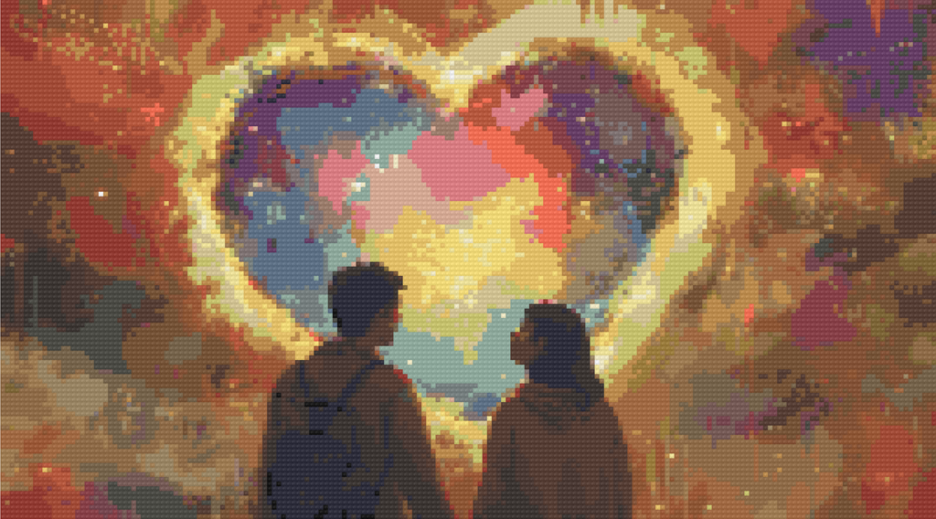 Cosmic Heart Diamond Painting Kit-50x30cm (20x12 in)-Heartful Diamonds