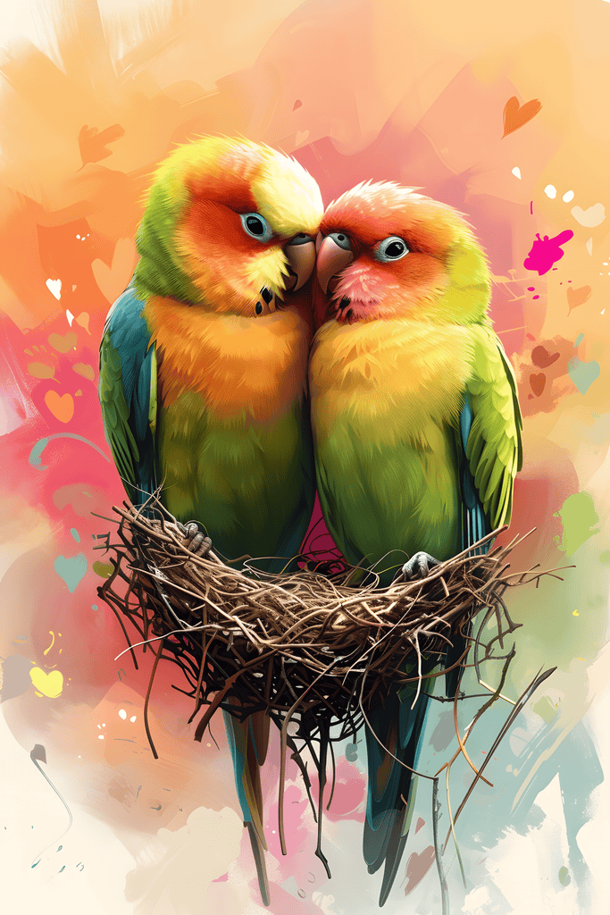 Lovebirds Diamond Painting Kit-30x45cm (12x18 in)-Heartful Diamonds