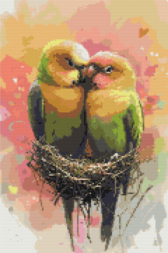 Lovebirds Diamond Painting Kit-30x45cm (12x18 in)-Heartful Diamonds