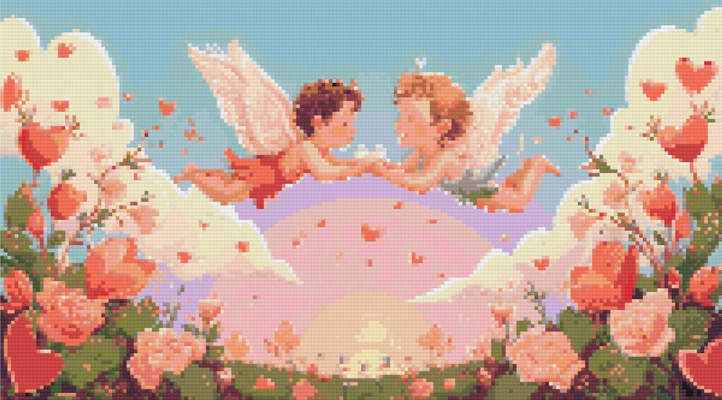 Cupid's Love Dance Diamond Painting Kit-50x30cm (20x12 in)-Heartful Diamonds