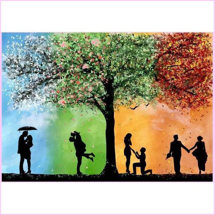 4 Seasons Love Story-Diamond Painting Kit-Heartful Diamonds