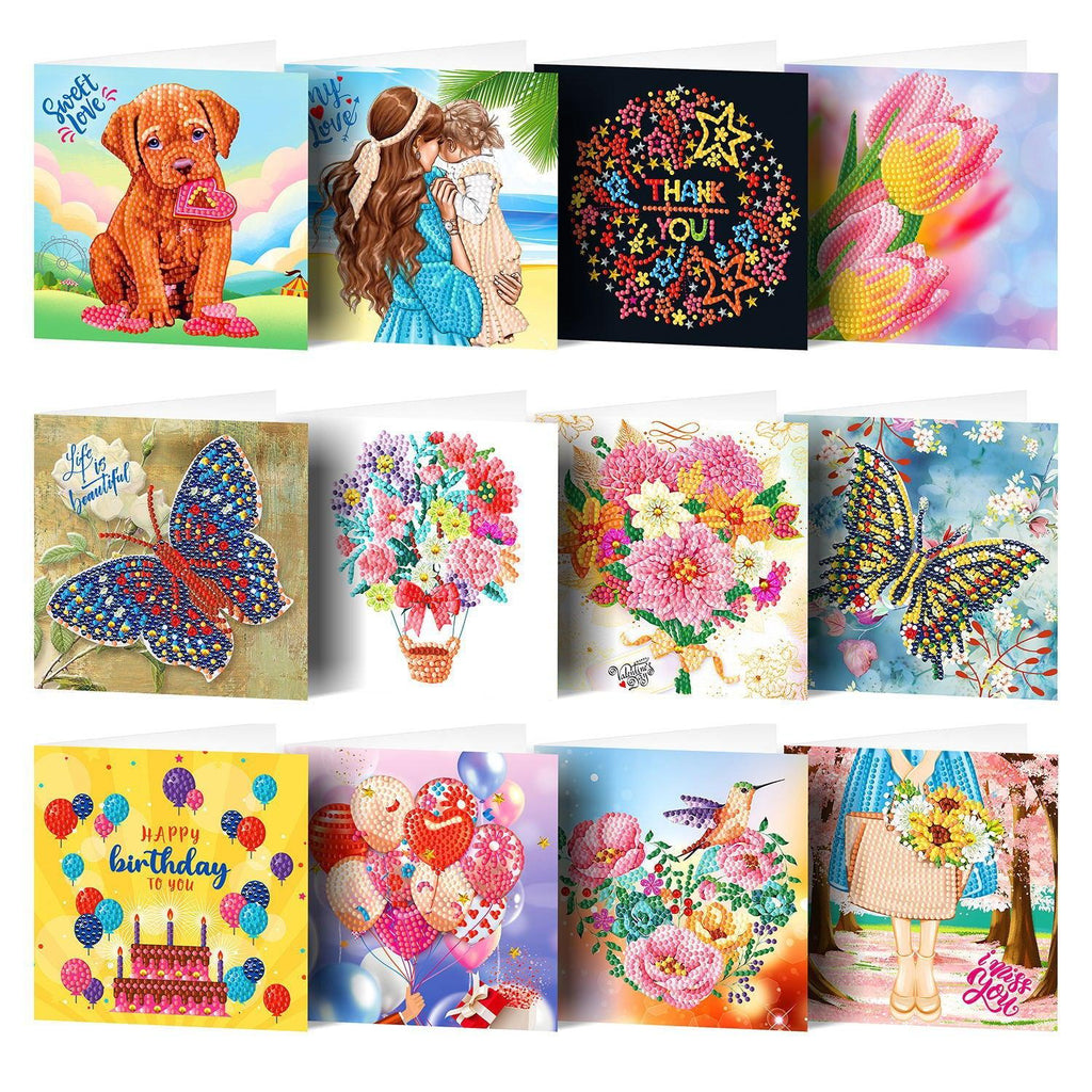 Greeting Cards Set of 12 Diamond Art-Heartful Diamonds