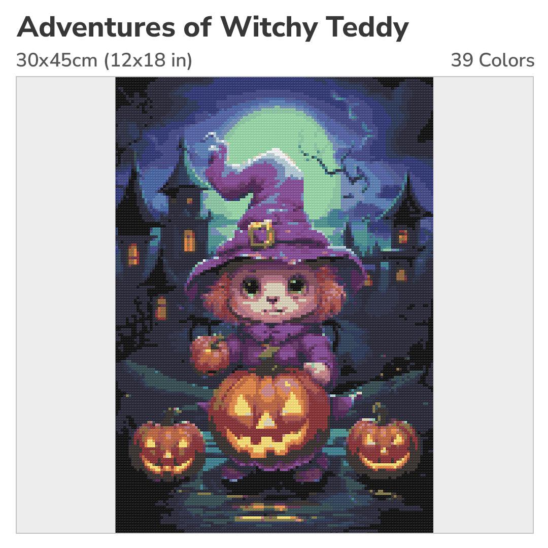 Adventures of Witchy Teddy Diamond Painting Kit-30x45cm (12x18 in)-Heartful Diamonds