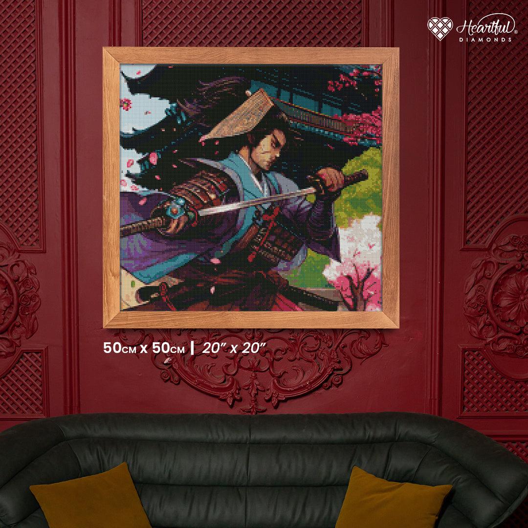 Samurai in Bloom-Diamond Painting Kit-Heartful Diamonds