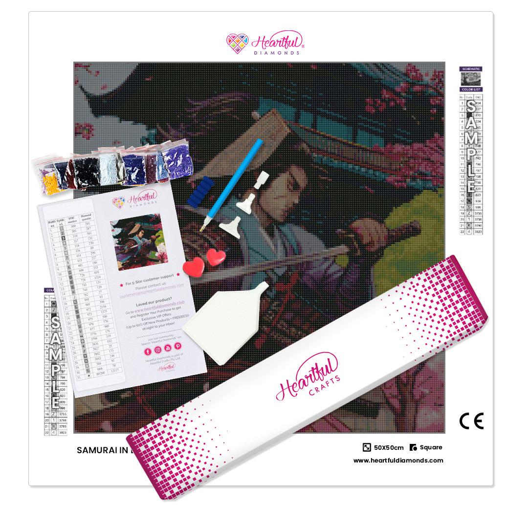 Samurai in Bloom-Diamond Painting Kit-Heartful Diamonds