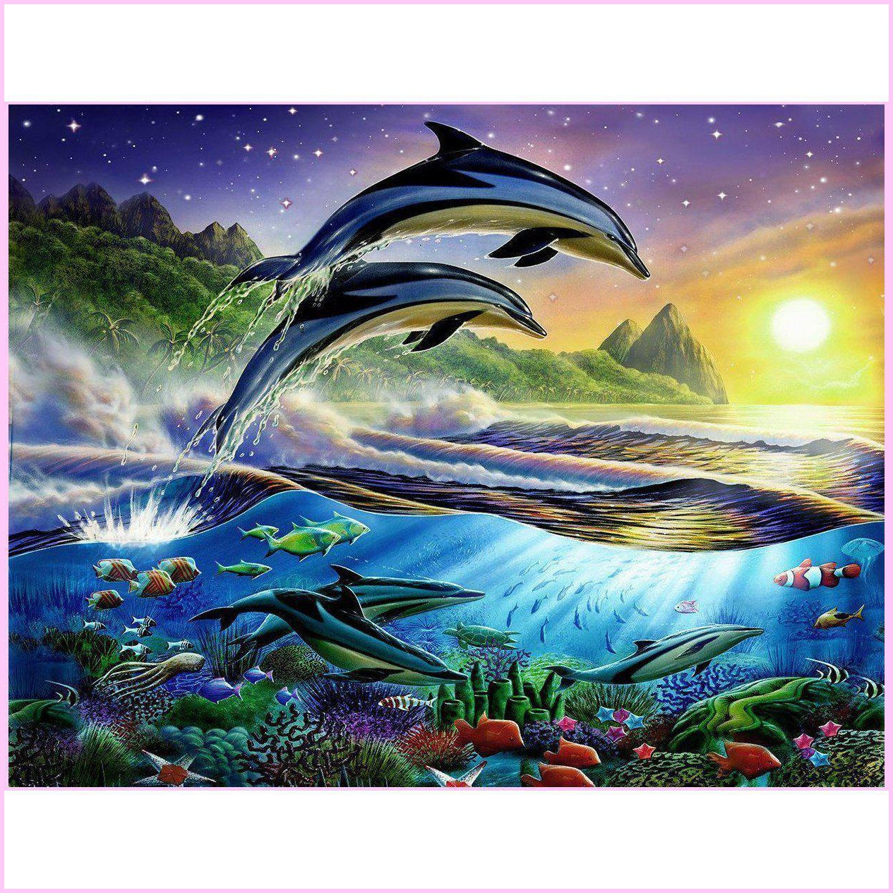 Atlantic Dolphins-Diamond Painting Kit-Heartful Diamonds