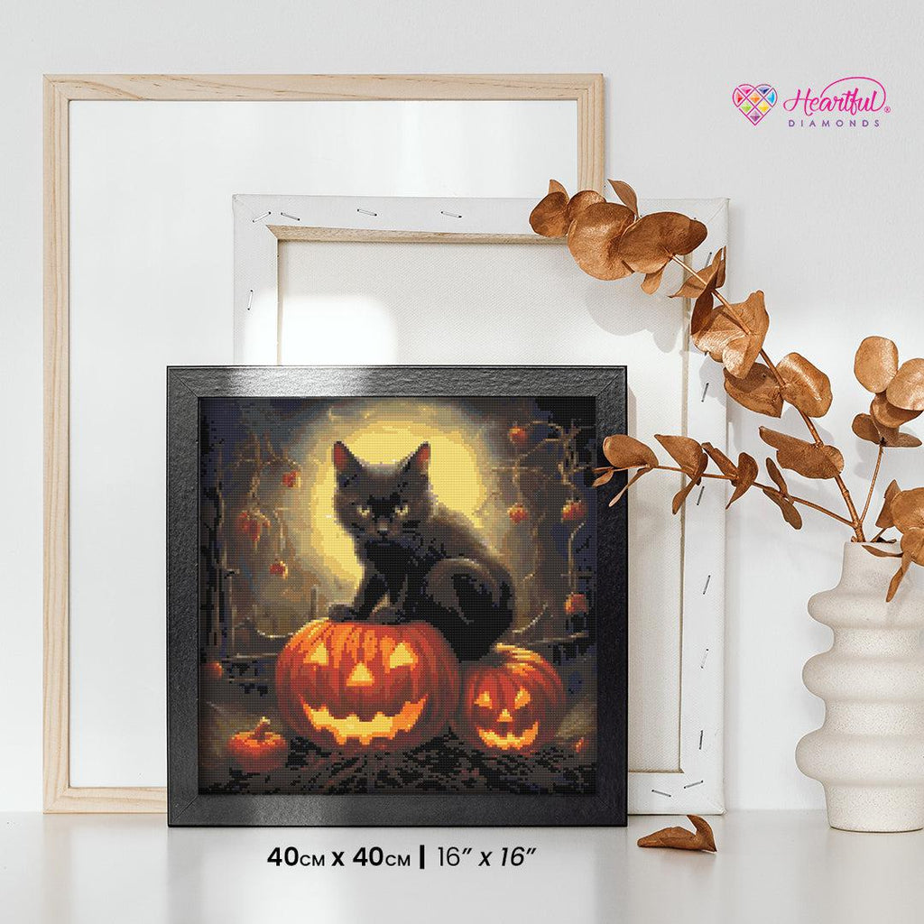 Black Kitten Harvest Diamond Painting Kit-Heartful Diamonds