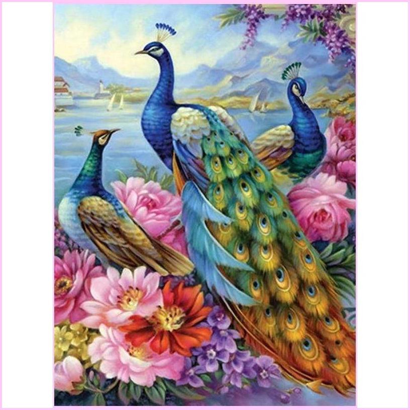 Blooming Peacock-Diamond Painting Kit-Heartful Diamonds
