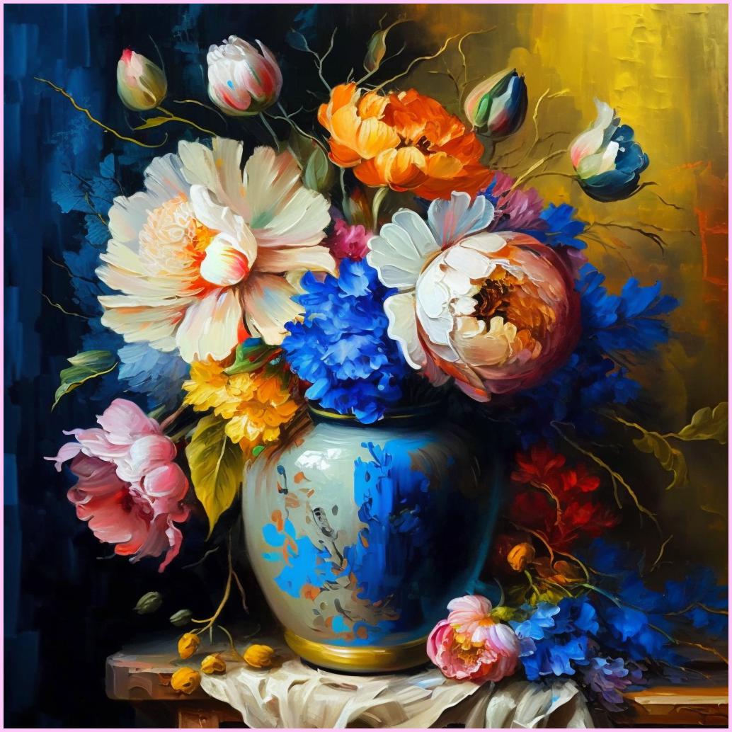 Bouquet of Bright Blooms-Diamond Painting Kit-Heartful Diamonds