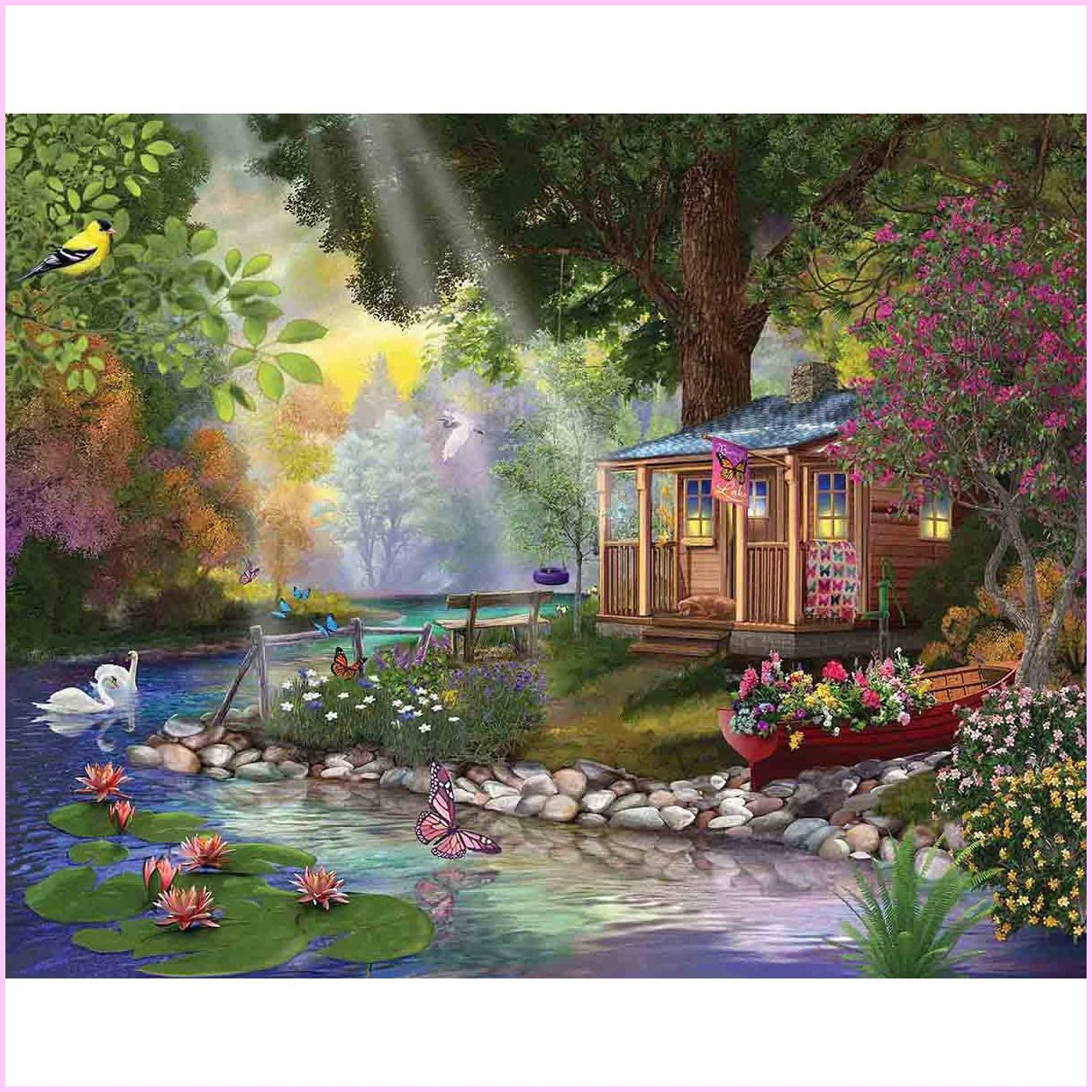 Butterfly Lake-Diamond Painting Kit-Heartful Diamonds