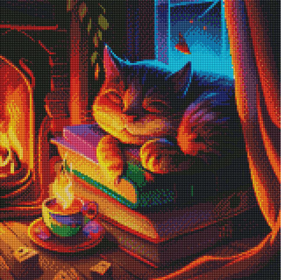 Dreaming Cat-Diamond Painting Kit-Heartful Diamonds