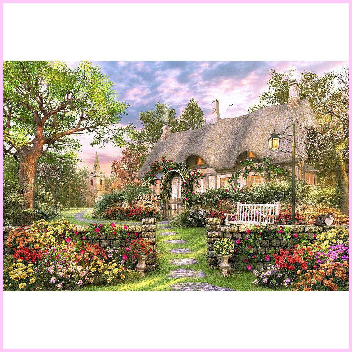 Church Lane Cottage-Diamond Painting Kit-Heartful Diamonds