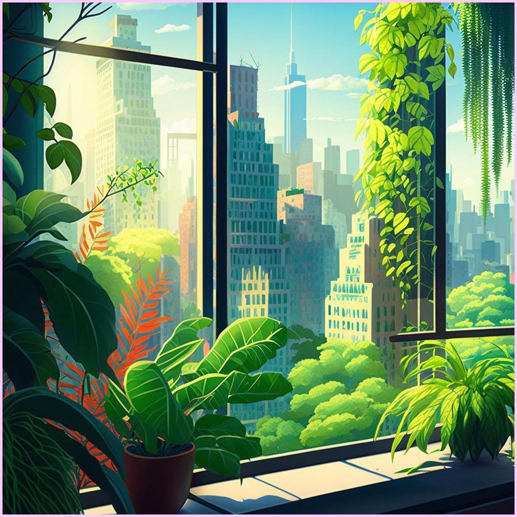 City Jungle Window-Diamond Painting Kit-Heartful Diamonds