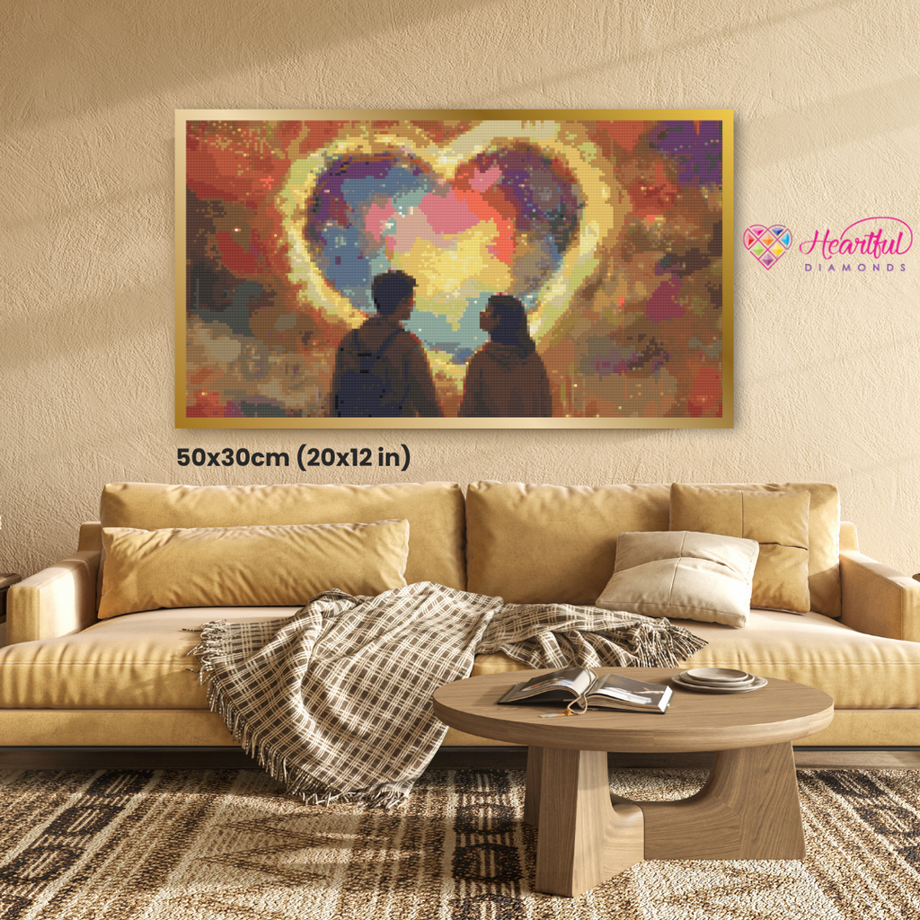 Cosmic Heart Diamond Painting Kit-50x30cm (20x12 in)-Heartful Diamonds
