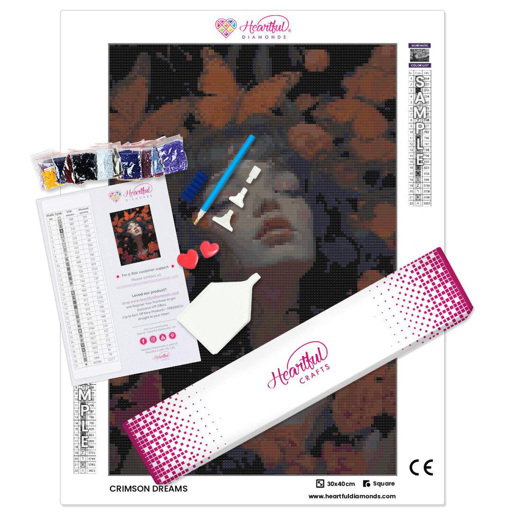 Crimson Dreams Diamond Painting Kit-30x40cm (12x16 in)-Heartful Diamonds