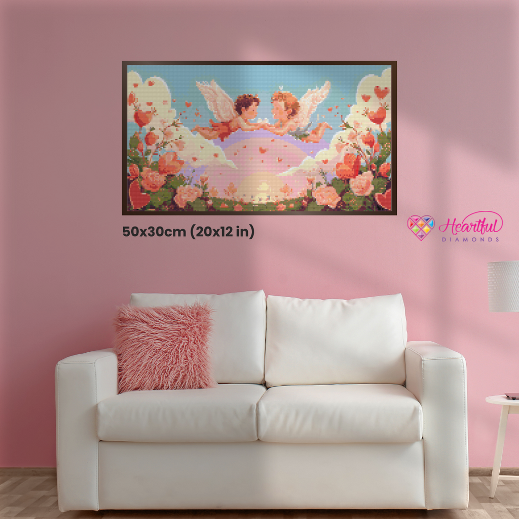 Cupid's Love Dance Diamond Painting Kit-50x30cm (20x12 in)-Heartful Diamonds