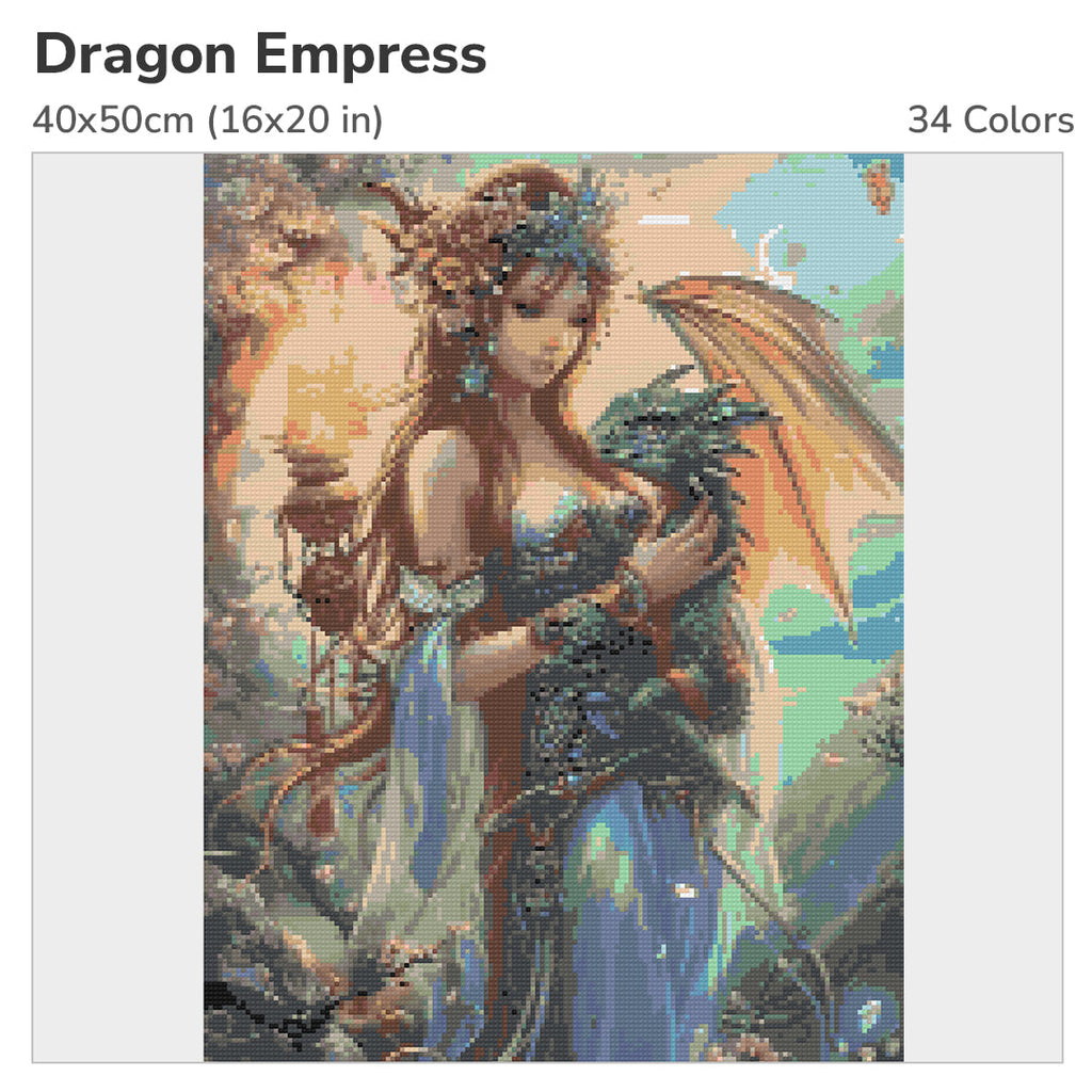 Dragon Empress Diamond Painting Kit-40x50cm (16x20 in)-Heartful Diamonds