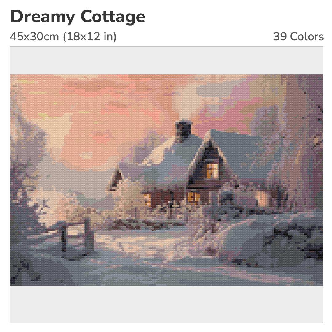 Dreamy Cottage Diamond Painting Kit-45x30cm (18x12 in)-Heartful Diamonds