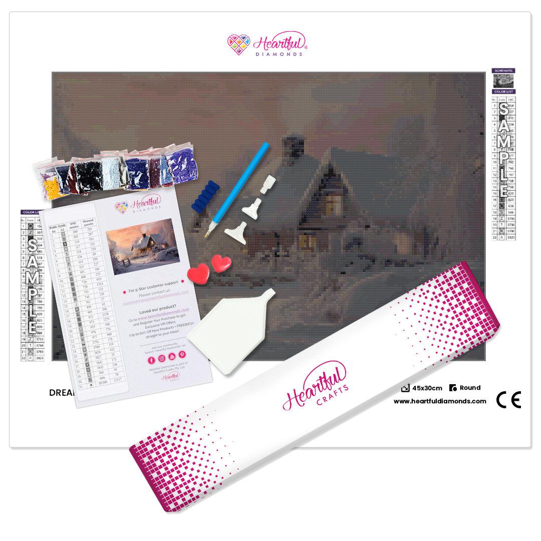 Dreamy Cottage Diamond Painting Kit-45x30cm (18x12 in)-Heartful Diamonds