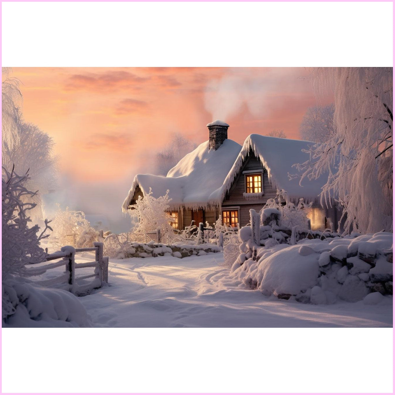 Dreamy Cottage Diamond Painting Kit-45x30cm (18x12 in)-Heartful Diamonds
