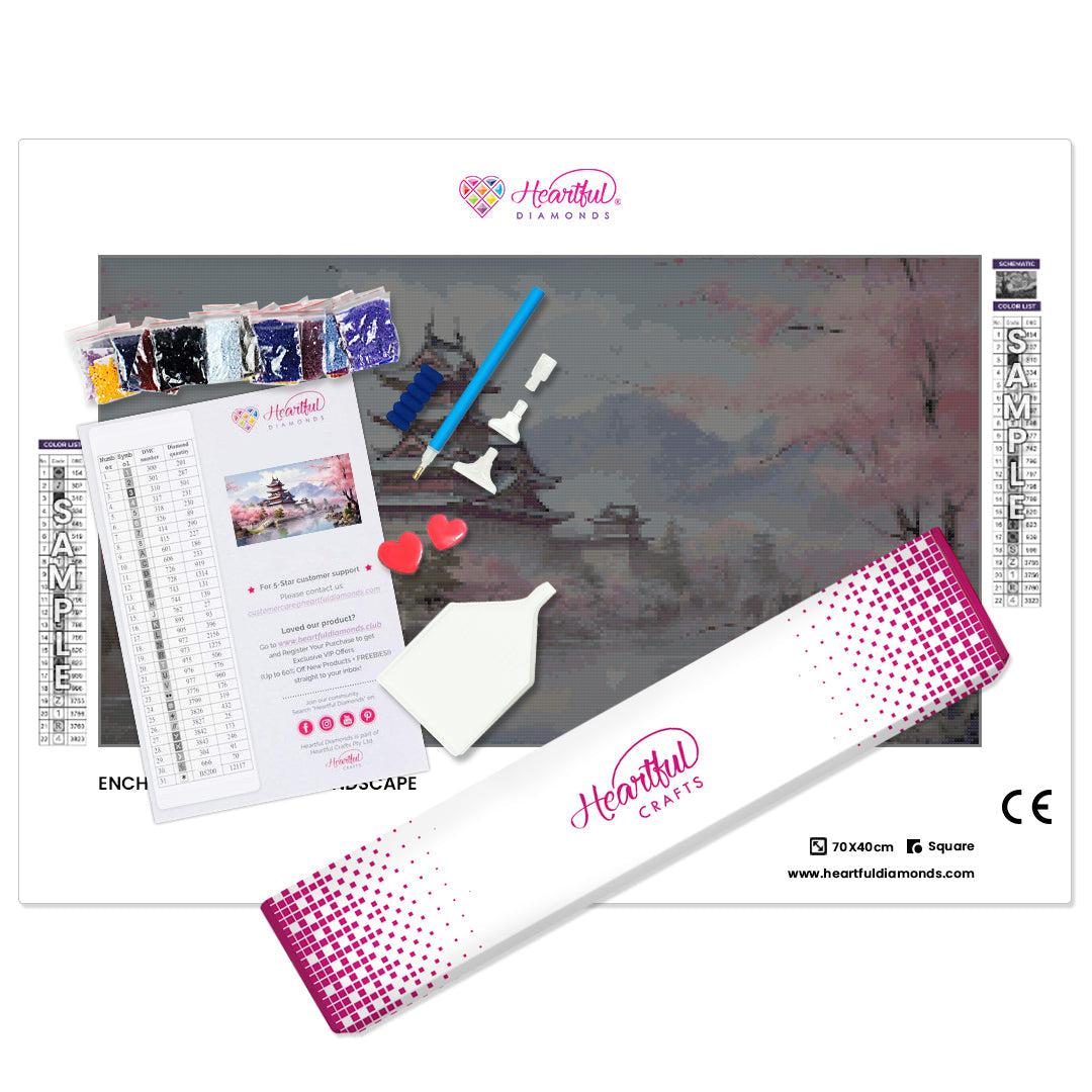 Enchanted Japanese Landscape Diamond Painting Kit-70x40cm (28x16 in)-Heartful Diamonds