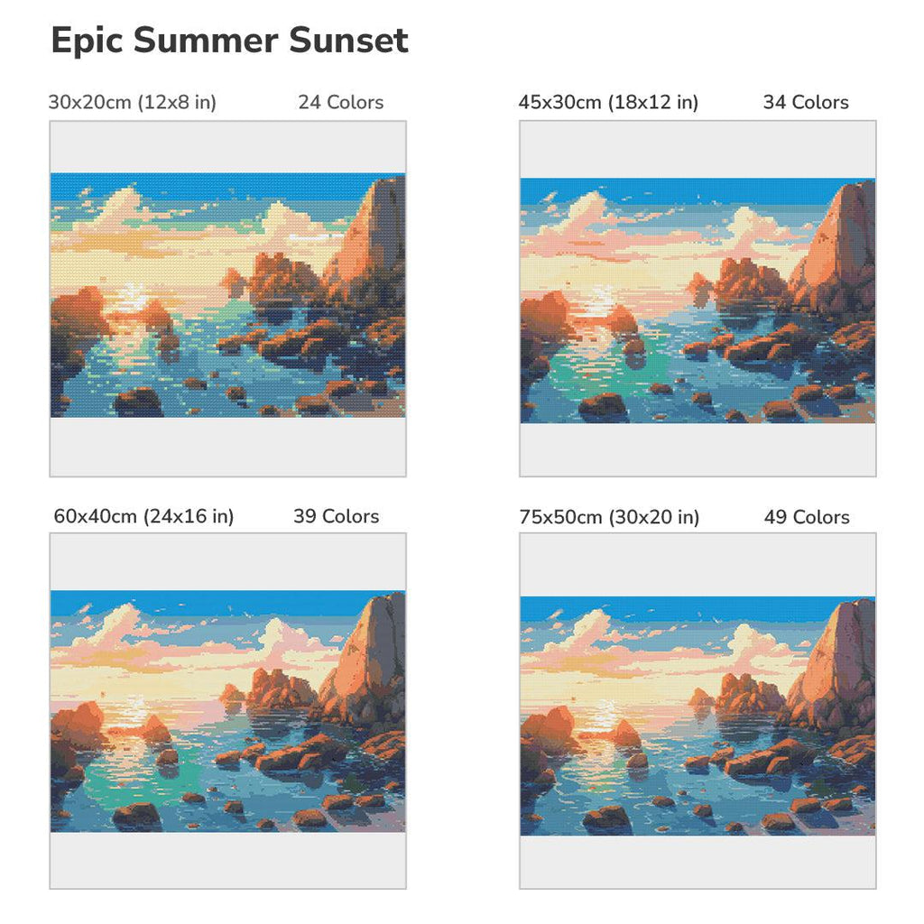 Epic Summer Sunset-Diamond Painiting Kit-Heartful Diamonds