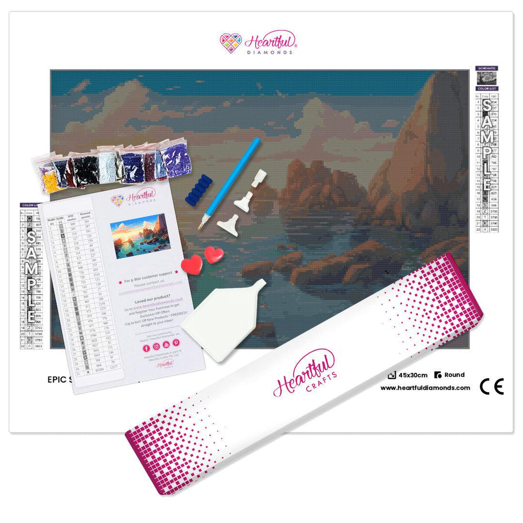 Epic Summer Sunset-Diamond Painiting Kit-Heartful Diamonds