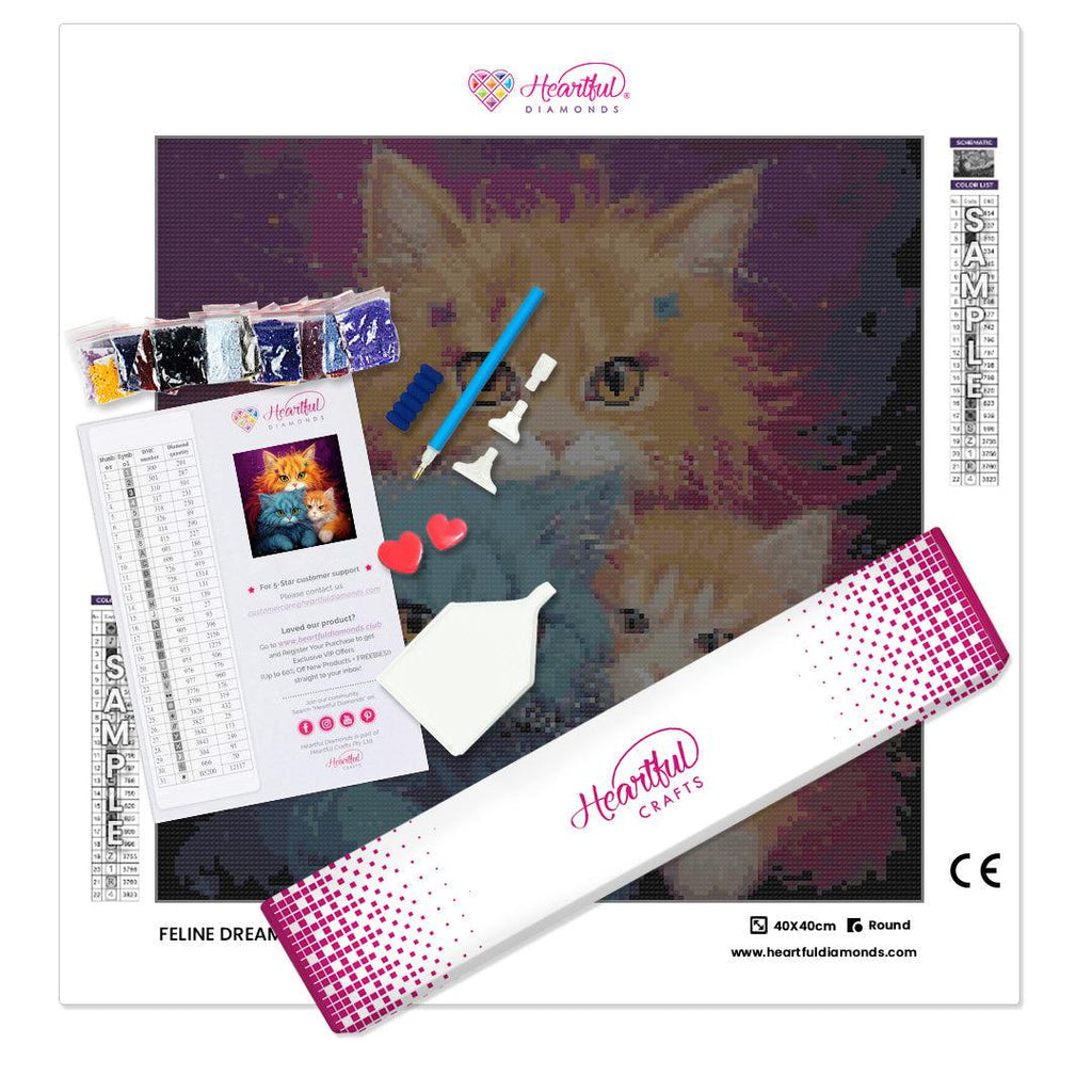 Feline Dreamscape Diamond Painting Kit-Heartful Diamonds