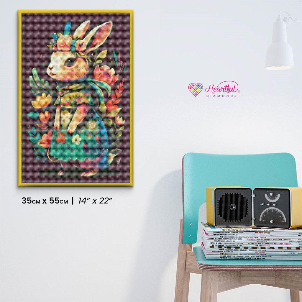 Flower Power Bunny-Diamond Painting Kit-Heartful Diamonds