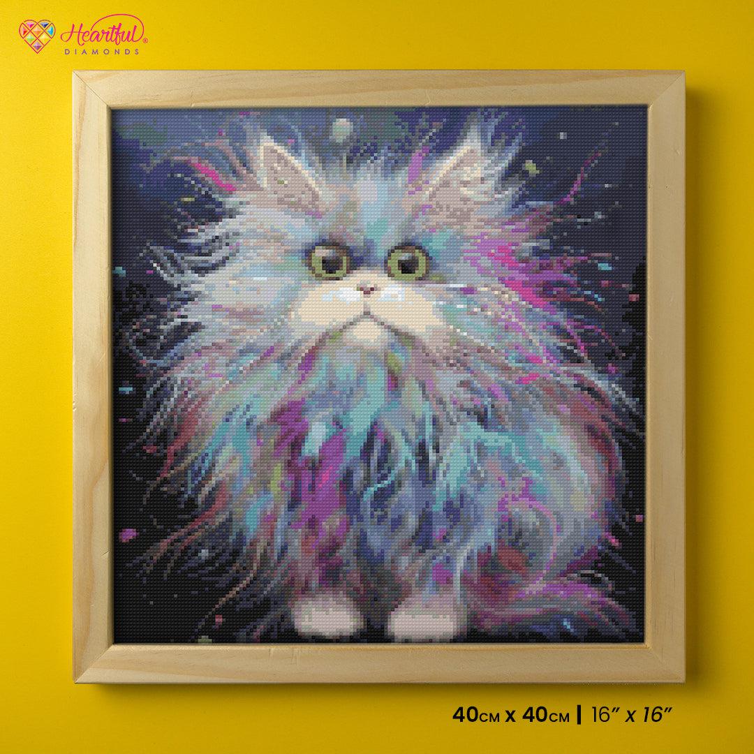 Fluffy Cat Wonder Diamond Painting Kit – Heartful Diamonds