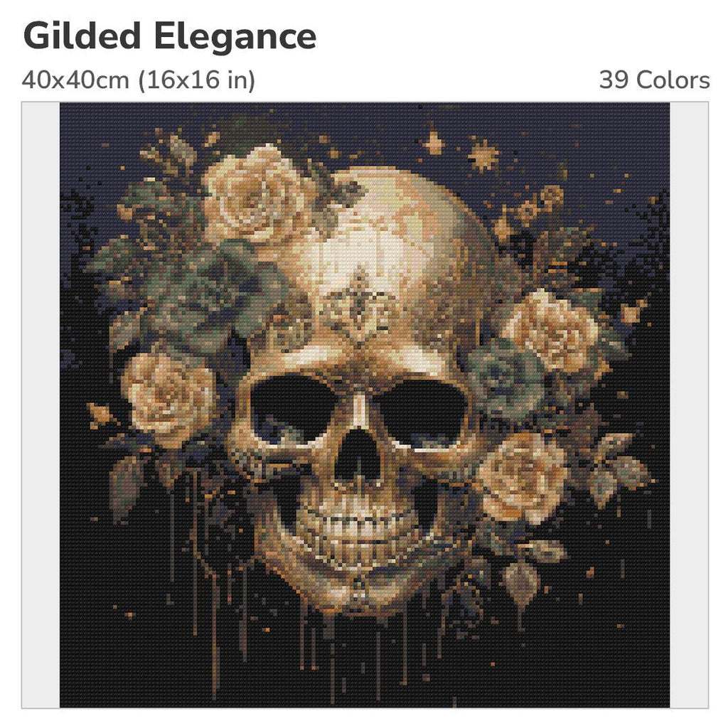 Gilded Elegance Diamond Painting Kit-40x40cm (16x16 in)-Heartful Diamonds