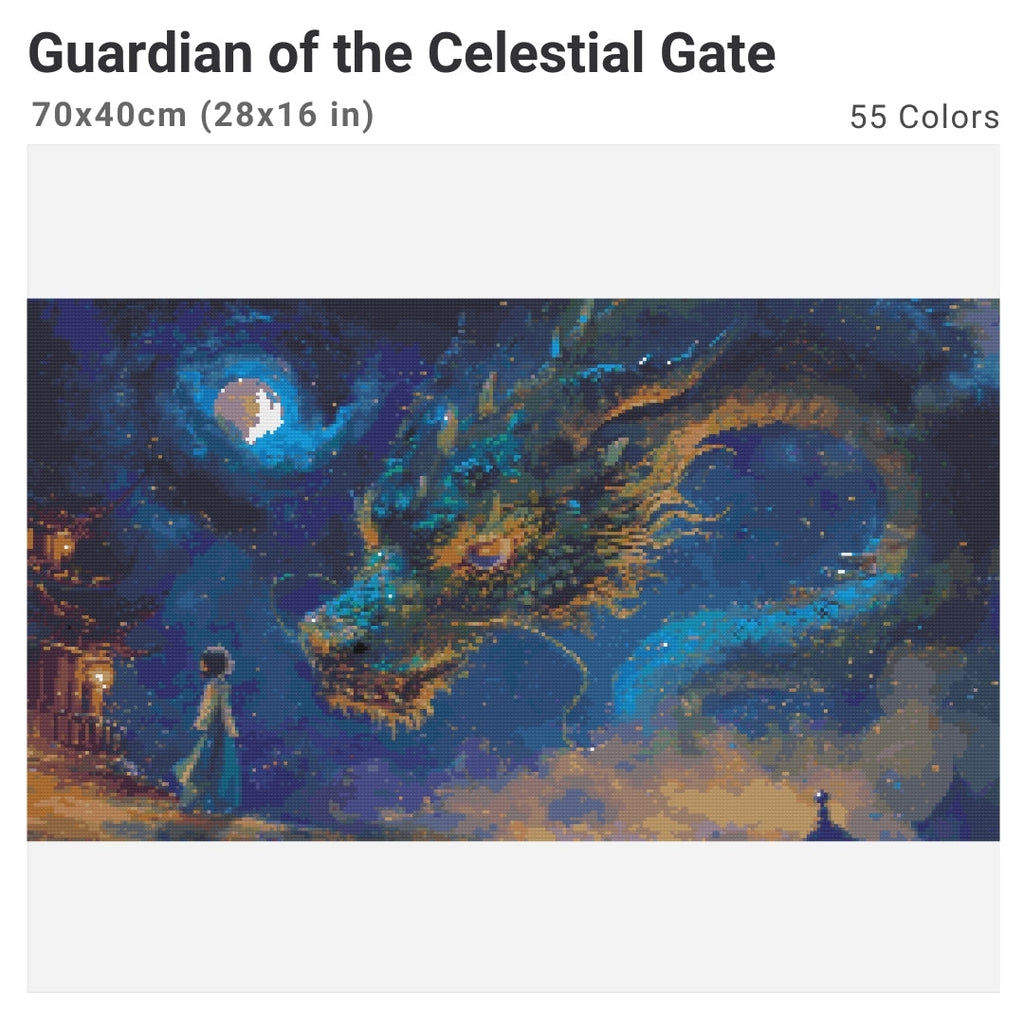 Guardian of the Celestial Gate Diamond Painting Kit-70x40cm (28x16 in)-Heartful Diamonds